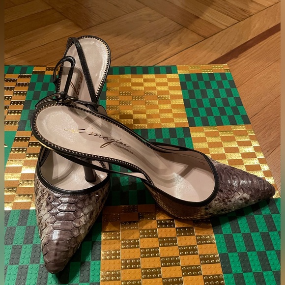 Genuine python ombré browns skins sling backs size 10 - Picture 2 of 5